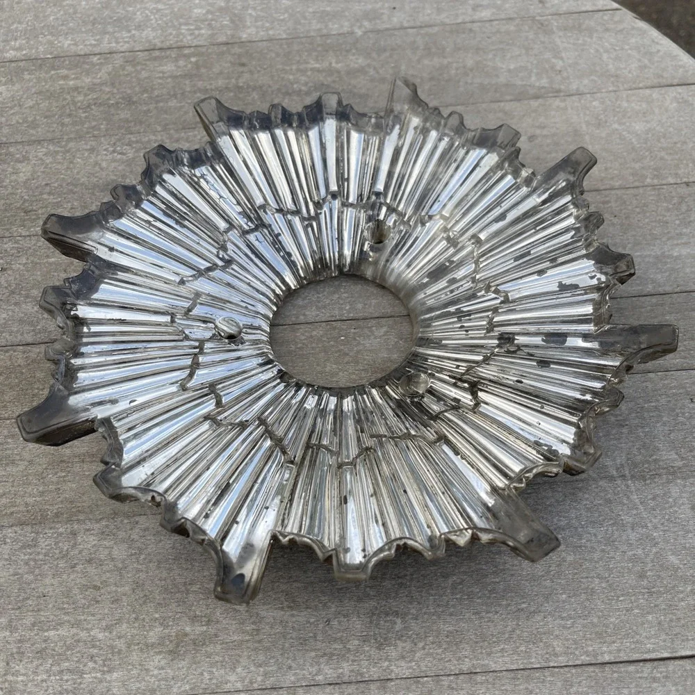 Vintage Mirror Glass Starburst 3 Hole 10